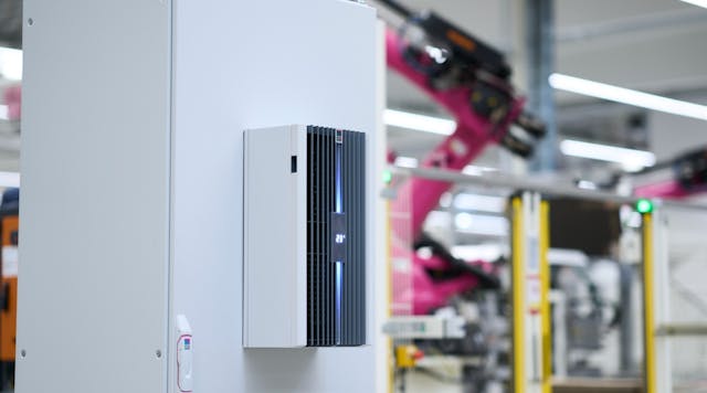 Rittal&rsquo;s new Blue e+ S series uses a refrigerant with a global warming potential that is 56% lower than those used in comparable cooling units.