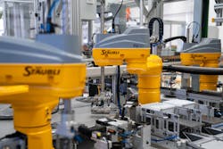 The compact design of Stäubli’s TS2-60 enables multiple complex actions in a small space. It has maximum payload of 8.4 kg with a 620 mm reach. The compact design of Stäubli’s TS2-60 enables multiple complex actions in a small space. It has maximum payload of 8.4 kg with a 620 mm reach.