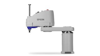 Epson&apos;s GX8 SCARA robot offers multiple arm configurations and a reach from 450mm up to 650mm.