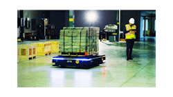 The Otto 1500 autonomous mobile robot for heavy payloads includes front and rear 3D cameras for advanced obstacle avoidance and continuous mapping for a real-time visual of the facility. The Otto 1500 autonomous mobile robot for heavy payloads includes front and rear 3D cameras for advanced obstacle avoidance and continuous mapping for a real-time visual of the facility.