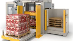 TopTier’s low-infeed mechanical palletizer. TopTier’s low-infeed mechanical palletizer.