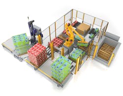 TopTier’s robotic cell palletizers combine Allen-Bradley controller and HMI technology with the EasyStack pattern programming software. TopTier’s robotic cell palletizers combine Allen-Bradley controller and HMI technology with the EasyStack pattern programming software.