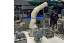 The Siemens AI picking software is robot and end-of-arm tooling agnostic. In its exhibit at PACK EXPO 2022, Siemens used a KUKA Agilus KR3 robot and a Robotiq EPick vacuum gripper to demonstrate the technology. The Siemens AI picking software is robot and end-of-arm tooling agnostic. In its exhibit at PACK EXPO 2022, Siemens used a KUKA Agilus KR3 robot and a Robotiq EPick vacuum gripper to demonstrate the technology.
