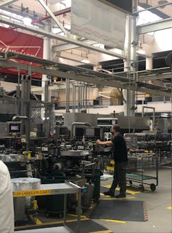 Workers monitor the packaging line at Anheuser-Busch’s facility in St. Louis. Workers monitor the packaging line at Anheuser-Busch’s facility in St. Louis.