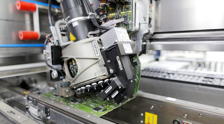When assembling printed circuit boards at the Amberg facility, AI provides insights into the probability of errors in the printed circuit boards. Source: Siemens