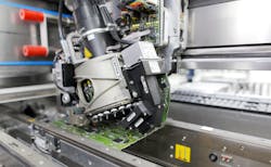 When assembling printed circuit boards at the Amberg facility, AI provides insights into the probability of errors in the printed circuit boards. Source: Siemens