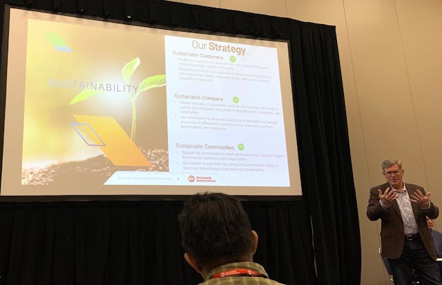 Tom O&apos;Reilly, VP of sustainability at Rockwell Automation, details the company&apos;s strategy for utilizing automation to advance sustainable initiatives at the 2022 Automation Fair.