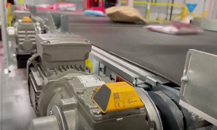 AWS Monitron sensors mounted on conveyor belt motors. Source: AWS