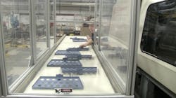 Injection molded parts on the production floor at Vital Plastics. Injection molded parts on the production floor at Vital Plastics.