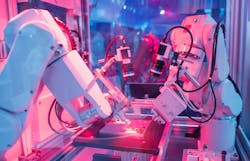 Machine vision used in a robotic work cell. Machine vision used in a robotic work cell.