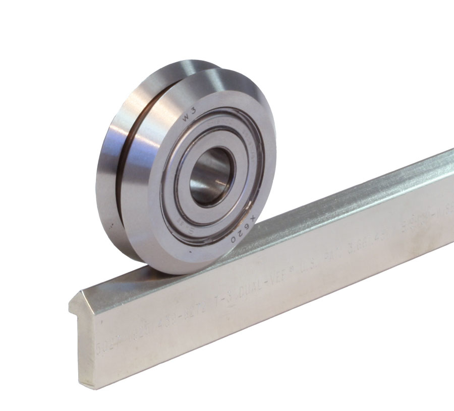 DualVee guide wheel and track.