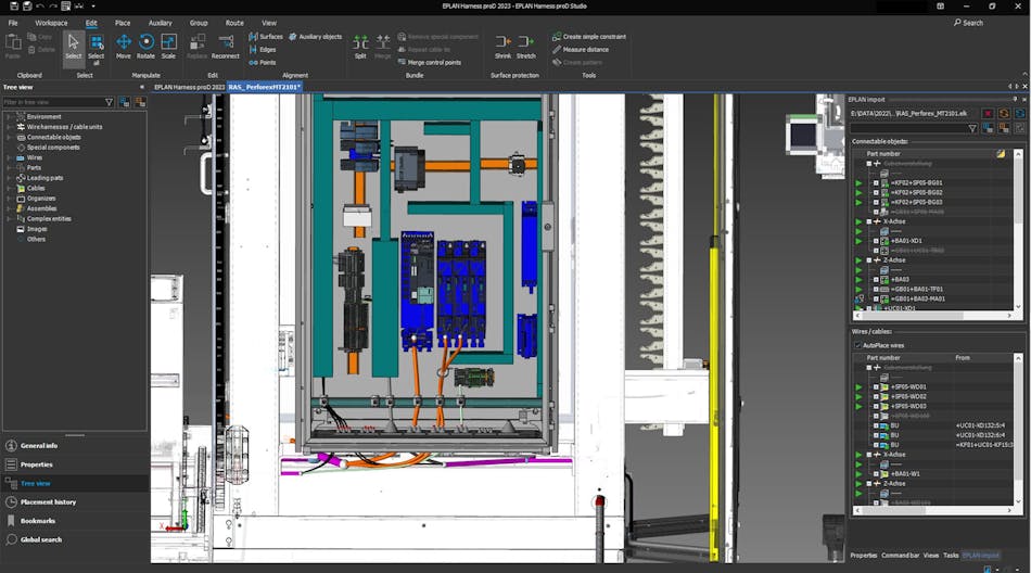Panel layout in Eplan&rsquo;s Harness proD software.