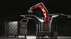 A mobile pedestal re-imagines the industrial work cell with the same flexibility seen in Rapid Robotics&apos; collaborative robot (cobot) system, as the pedestal can be moved or reconfigured and then re-locked into place by a single person. (Photo: Business Wire)