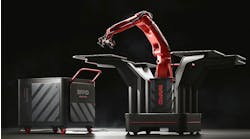 A mobile pedestal re-imagines the industrial work cell with the same flexibility seen in Rapid Robotics&apos; collaborative robot (cobot) system, as the pedestal can be moved or reconfigured and then re-locked into place by a single person. (Photo: Business Wire)