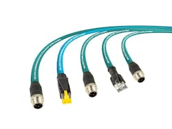 An example of EtherNet/IP CAT5e cables from Belden. An example of EtherNet/IP CAT5e cables from Belden.