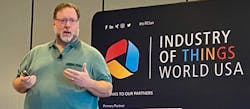 Jeffrey Smith, chief technology officer at Dynics, at the 2023 Industry of Things World event in San Diego. Jeffrey Smith, chief technology officer at Dynics, at the 2023 Industry of Things World event in San Diego.