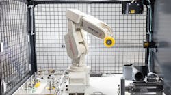 Fraunhofer Institute used a Mitsubishi Electric robotic arm, an optical laser scanner and a controller equipped with AI software to develop an AI-driven grinding system for Düspohl, a German manufacturer of wrapping machines. Source: Frauenhofer Institute Fraunhofer Institute used a Mitsubishi Electric robotic arm, an optical laser scanner and a controller equipped with AI software to develop an AI-driven grinding system for Düspohl, a German manufacturer of wrapping machines. Source: Frauenhofer Institute