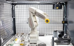 Fraunhofer Institute used a Mitsubishi Electric robotic arm, an optical laser scanner and a controller equipped with AI software to develop an AI-driven grinding system for Düspohl, a German manufacturer of wrapping machines. Source: Frauenhofer Institute Fraunhofer Institute used a Mitsubishi Electric robotic arm, an optical laser scanner and a controller equipped with AI software to develop an AI-driven grinding system for Düspohl, a German manufacturer of wrapping machines. Source: Frauenhofer Institute