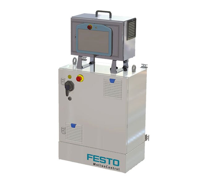 The Festo Motion Control Package (FMCP-UR) is used to control the additional axes.