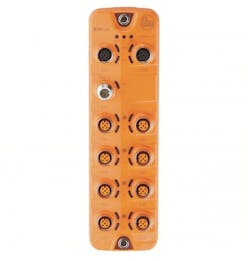 IFM’s IO-Link Master Ethernet/IO-Link Module with M12 connectors for field applications. IFM’s IO-Link Master Ethernet/IO-Link Module with M12 connectors for field applications.