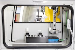 An inside view of ANCA's FX-RFID automated regrinding system. An inside view of ANCA's FX-RFID automated regrinding system.