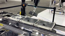 The Bosch Rexroth Flexible Transport System on display at Automate 2023.