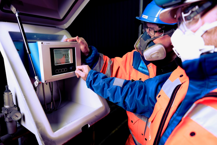 Agnico Eagle personnel analyze readings from Endress+Hauser’s Liquiline CM442 transmitter. Source: Endress+Hauser