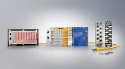 EtherCAT devices come in form factors such as this PCB-board pluggable EJ terminal, standard EL slice, and machine-mountable EtherCAT box module from Beckhoff Automation. Source: Beckhoff Automation EtherCAT devices come in form factors such as this PCB-board pluggable EJ terminal, standard EL slice, and machine-mountable EtherCAT box module from Beckhoff Automation. Source: Beckhoff Automation