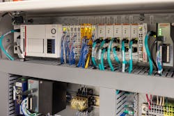 On CMD’s redesigned stand-up pouch system, a CX2033 Embedded PC from Beckhoff serves as the machine controller, and EtherCAT Terminals make it easier to add functionality. Source: Beckhoff Automation. On CMD’s redesigned stand-up pouch system, a CX2033 Embedded PC from Beckhoff serves as the machine controller, and EtherCAT Terminals make it easier to add functionality. Source: Beckhoff Automation.