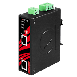 Antaira Technologies’ INJ-C201G-bt-100-24-T industrial Gigabit enhanced PoE++ injector. Antaira Technologies’ INJ-C201G-bt-100-24-T industrial Gigabit enhanced PoE++ injector.