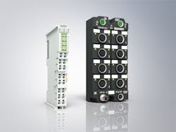 Beckhoff’s IO-Link offerings help LJ Welding connect sensors and actuators via an inexpensive point-to-point connection. Source: Beckhoff Automation Beckhoff’s IO-Link offerings help LJ Welding connect sensors and actuators via an inexpensive point-to-point connection. Source: Beckhoff Automation