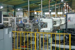 ABB YuMi cobots in operation at SUS Corp.’s manufacturing facility. ABB YuMi cobots in operation at SUS Corp.’s manufacturing facility.