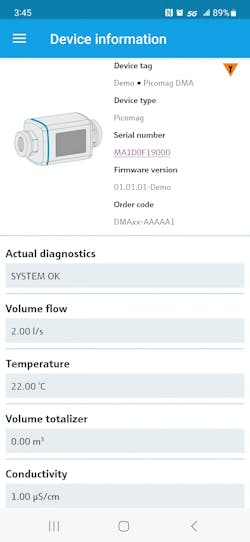Some modern instruments work with mobile applications and Bluetooth, such as the Endress+Hauser SmartBlue app shown here, which lets users connect with field devices to commission, monitor and diagnose them. Source: AutomationDirect