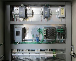 An inside look at the main control panel developed by Wesco featuring Siemens automation technologies.