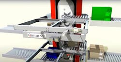 Digital twin of a Qimarox conveyor system created using Emulate3D.
