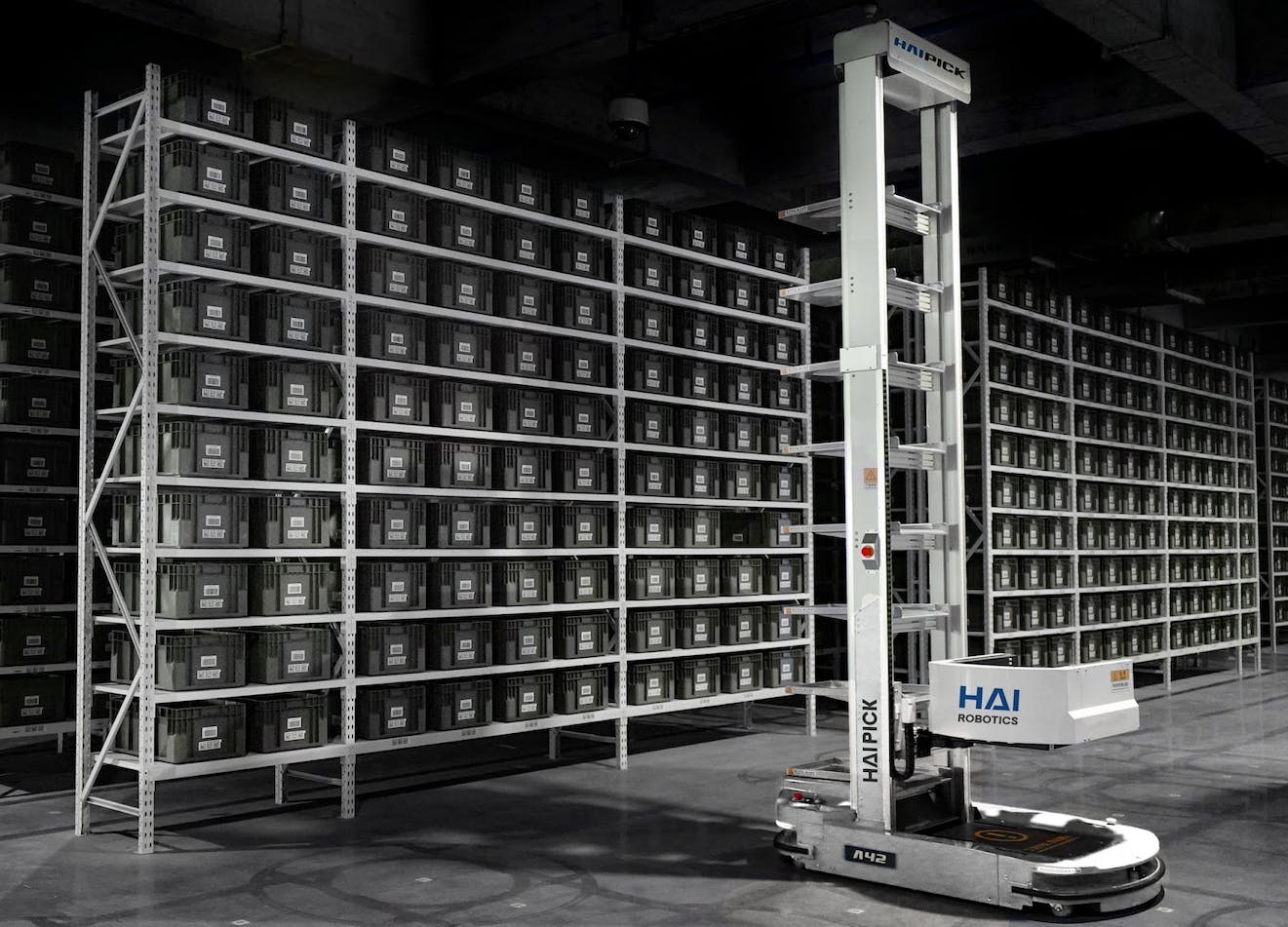 Hai Robotics&rsquo; autonomous case- and tote-handling mobile robotics (ACR) system.