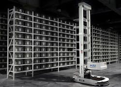 Hai Robotics’ autonomous case- and tote-handling mobile robotics (ACR) system. Hai Robotics’ autonomous case- and tote-handling mobile robotics (ACR) system.