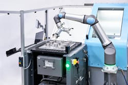 Universal Robot&rsquo;s UR30 in a machine tending application.
