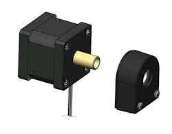 Figure 6: Installation of an encoder onto an encoder-ready motor with the required protruding shaft and mounting surfaces.