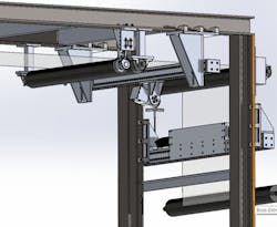 Solid model of the wrinkle detection system designed for the web coater. Source: Vizion Optronix/Teledyne Dalsa Solid model of the wrinkle detection system designed for the web coater. Source: Vizion Optronix/Teledyne Dalsa