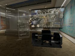This view shows how the Poka app can be used with Apple Vision Pro to view equipment in the physical world with overlays from the app providing information about the equipment’s setup. Poka应用使用苹果ViewPro查看物理世界设备