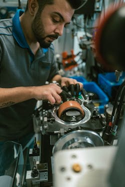 Assembly work at the ebm-pabst facility in Lauf an der Pegnitz, Germany. Assembly work at the ebm-pabst facility in Lauf an der Pegnitz, Germany.