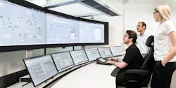The ABB Ability System 800xA in a process control room.