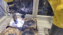 MirAI 2 used with a Fanuc robot to pick highly reflective brake pads from random positions and with changing backgrounds. MirAI 2 used with a Fanuc robot to pick highly reflective brake pads from random positions and with changing backgrounds.