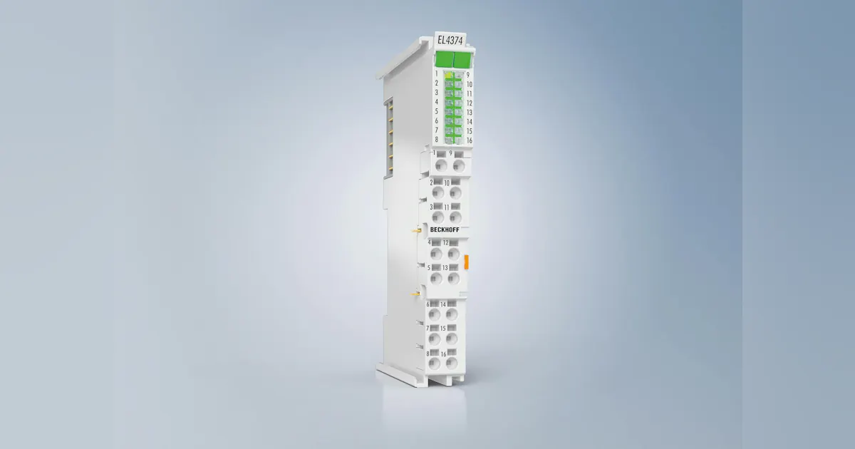 Beckhoff Boosts Analog I/O Flexibility with New Multifunctional ...