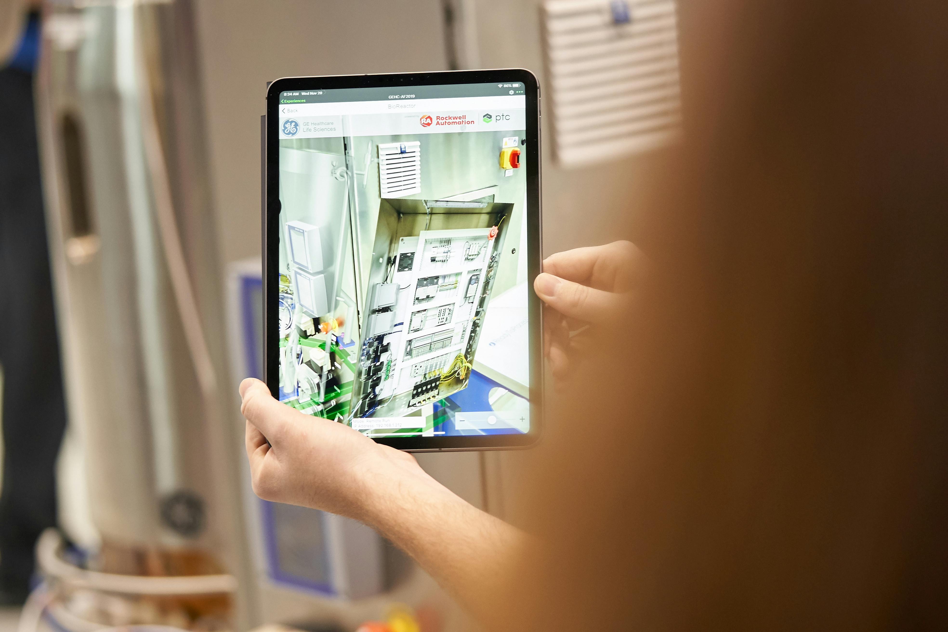 An augmented reality visualization of the interior of a control panel accessed without opening the device. Such capabilities will be further enhanced with access to devices' 'dark data'.