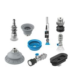 A selection of suction cups. The importance of testing various cup designs on packaging can’t be overstated. Source: Festo A selection of suction cups. The importance of testing various cup designs on packaging can’t be overstated. Source: Festo