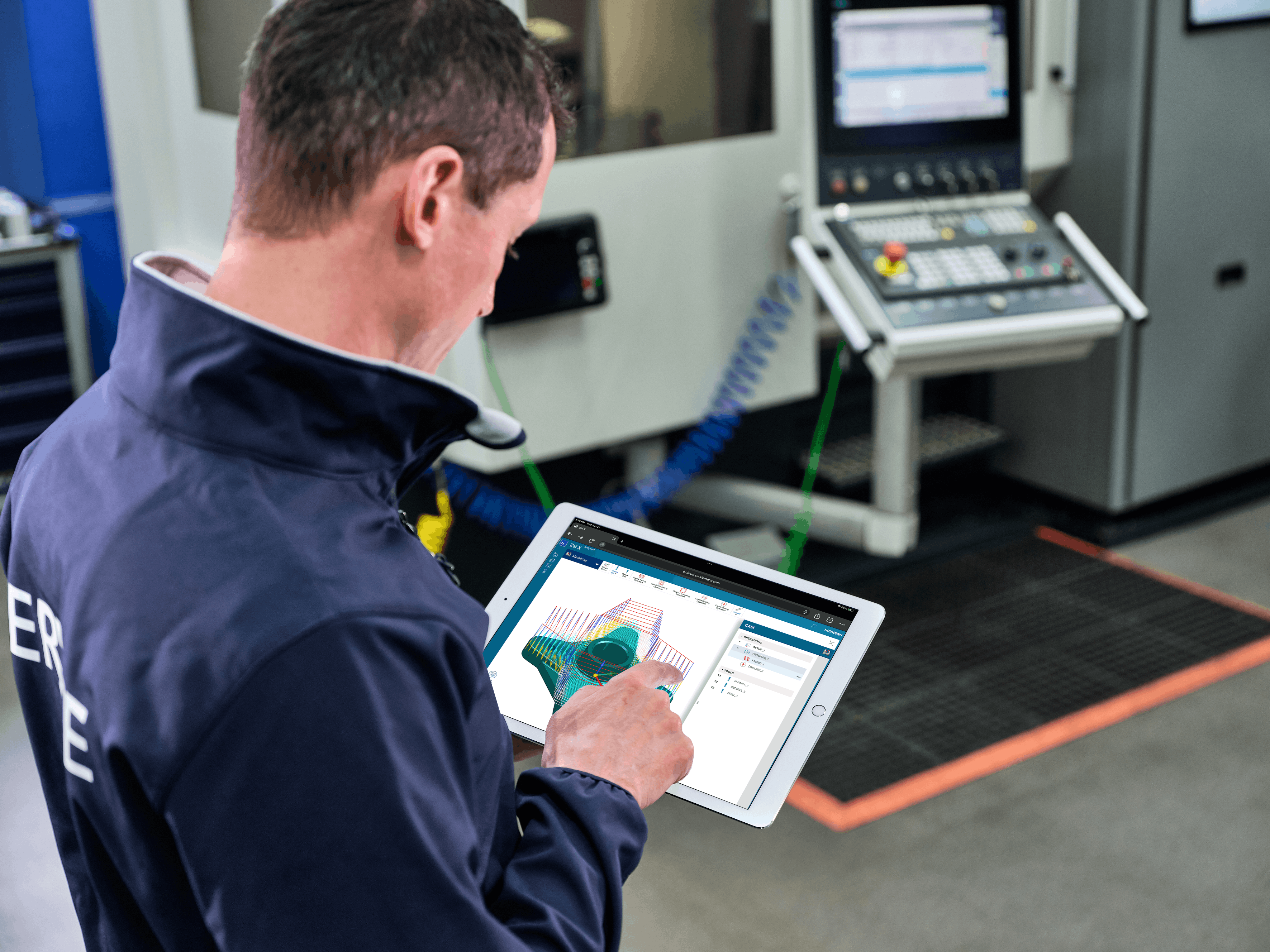 Zel X on a mobile table on the factory floor.