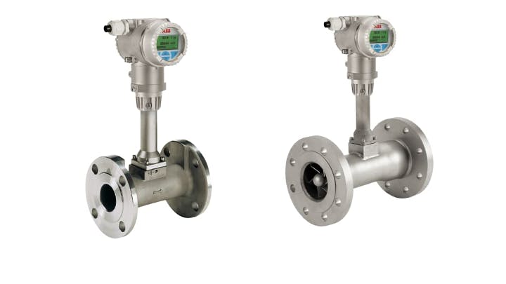 ABB Vortexmaster (left) and Swirlmaster flowmeters.