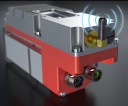 The Siboni PL4 servo motor with CoreTigo’s IO-Link Wireless. The Siboni PL4 servo motor with CoreTigo’s IO-Link Wireless.